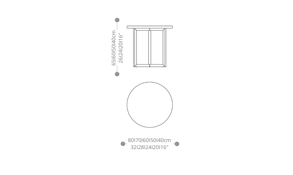 Image of the main dimensions of the product